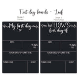 First Day of School Board Leaf Design