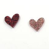 Acrylic Glitter Heart Blanks (HE120) 15mm - 10 Pack