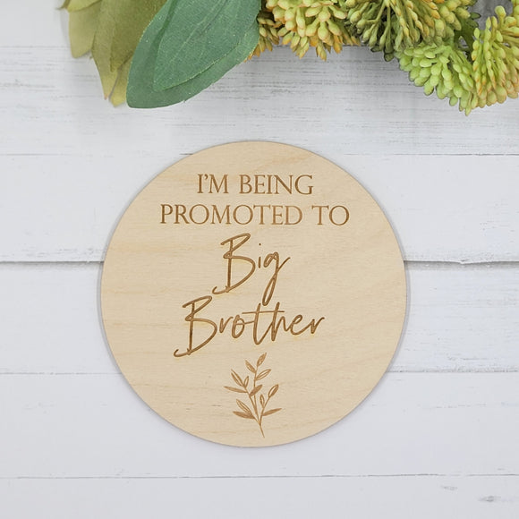Promoted to Big Brother / Sister. Pregnancy Announcement Plaque
