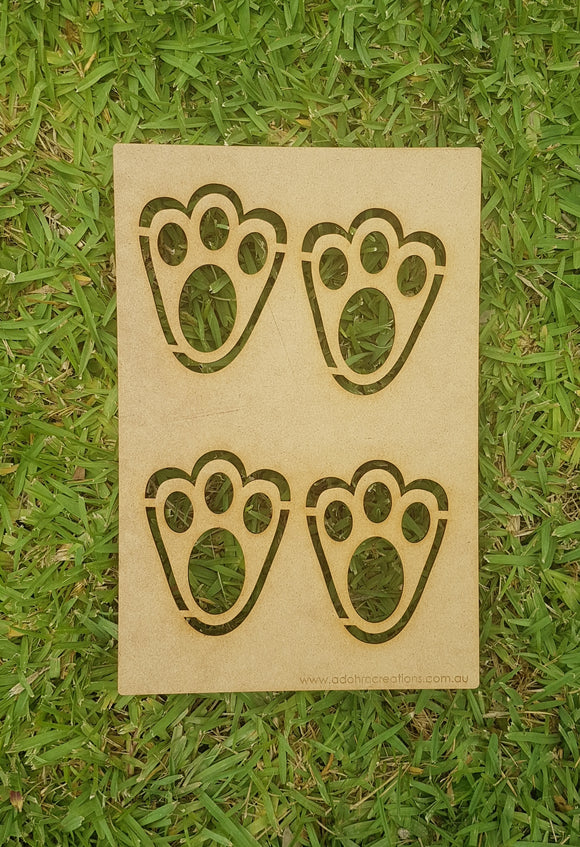 Easter Bunny Paw Print Stencil