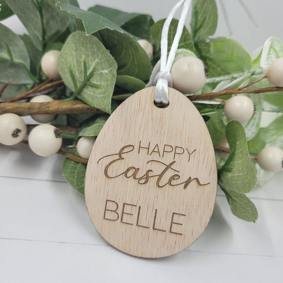 Personalised Wooden Easter Egg Gift Tag