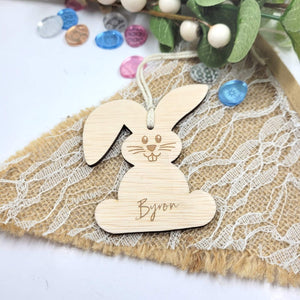 Personalised Wooden Easter Bunny Gift Tag