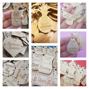 Engraved Wooden Mini Tags